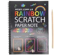 Flcivsh 19X26Cm Large Magic Color Rainbow Scratch Paper Note Book Black Diy Drawing Toys Scraping Painting Kid Doodle