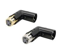 Flcivsh 2PCS Audio Adapter Plug 3Pin XLR Angle Adapter Adjustable Male to Female Right Angle XLR Adapter (XLR 90 Degree Adapter)