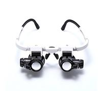 Flcivsh 8x 15x 23x Double Eye Loupe Wearing Repair Jeweler Watch Clock Magnifier Illuminated Magnifying Glass with LED Light