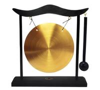 Flcivsh Mini Desktop Gong Table Wind Chime Percussion Instrument Cymbals Gongs with Mallet for Home Decor Housewarm Gift-A Easy Install