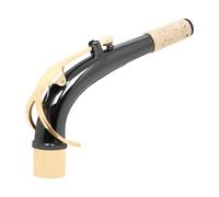 Flcivsh Sax Bend Neck Accessories for Alto Saxophone Metal Cork with Black Nickel Plated Replacement Part Gold