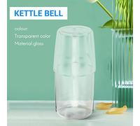 Flcivsh Water Carafe with Tumbler Glass Cold Hot Water Bottle Cup Sets Bedside Water Pitcher High Temperature Resistance Bottle