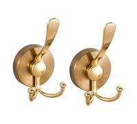 FLCPJGV 2 Pieces Suction Hooks for Shower Without, Gold