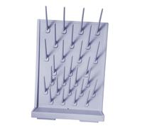 FLCPJGV 27 Pegs Lab Glass Bottle Drainer Rack 4.7 X 15.7 X 21.6 Inch Test Tube Drainer, Light Gray