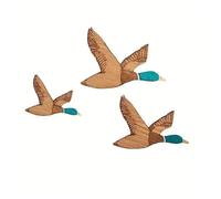 FLCPJGV 3pcs Wall Art Duck Ornament Wood Ornaments Wooden Christmas Decorations Wall Decorative Wood Duck Rustic Wooden Duck Wall Decoration Crafts for Bathroom Indoor Office Christmas Tree