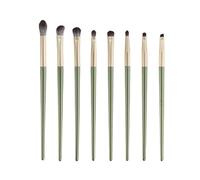 FLCPJGV 8 Pcs Eye Brushes Set for Hooded or Smaller Eyes, Professional Eye Brush for Smudging, Defining Eyeshadow, for Makeup Artists, 8 Green Eye Brushes (Bare Brushes)