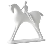 FLCPJGV Abstract Figure Horse Sculpture Tabletop Ornament Minimalist Nordic Modern Statue for Bookshelf Bedroom Dining Table Desk, White