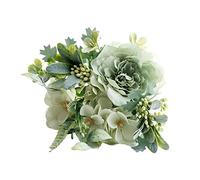 FLCPJGV Artificial Silk Flowers, Fake Leaves, Home Decorations for Parties, Green E