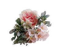FLCPJGV Artificial Silk Flowers, Fake Leaves, Home Decorations for Parties, Pink B