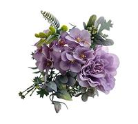 FLCPJGV Artificial Silk Flowers, Fake Leaves, Home Decorations for Parties, Purple A
