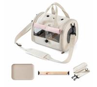 FLCPJGV Bird Carrier Bag, Portable Carrier Shoulder Bag with Perch for Small Birds, Gentle Winter Travel, Beige