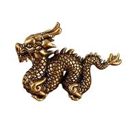FLCPJGV Brass Chinese Dragon Sculpture for Feng Shui Home Decor, Style A