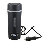 FLCPJGV Car Heated Mug Electric Kettle Stainless Steel Mug with LED Display Leakproof for Commuting Road Trips Camping Gift, 12V for Car
