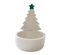 FLCPJGV Ceramic Christmas Tree Tealight Holder, Candle Holder, Table Centerpiece, Fireplace, Bedroom, Green Star
