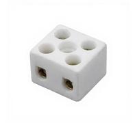 FLCPJGV Ceramic Terminal Wire Block Connector Copper Brass Thickened Body Secured Wiring Suitable for Distribution Panels Power Repairs Ovens Residential Projects, 2 in 2 out 10A, 2.15x1.95x1.4cm
