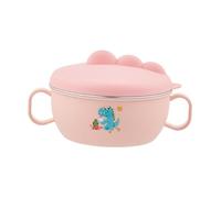 FLCPJGV Children Food Bowls Baby Bowls Stainless Steel Detachable Noodle Bowl Rice Bowl Container, Pink