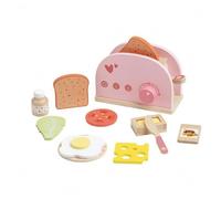FLCPJGV Children Simulator Tabletop Wooden Bread Maker Pretend Cooking Toy Kitchen Plaything Food Arranging Role-Play Suitable for Family Gathering Home Use , Pink