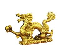 FLCPJGV Chinese Fengshui Statue Fengshui Statue Home Decor Crafts Dragon Sculpture for Fireplace Office Entrance Cabinet, gold