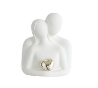 FLCPJGV Couple Figure As Abstract Love Sculpture and Ceramic Statue A Decorative Object As A Table Figure with Creative Design for Office Room, White