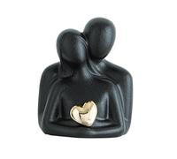FLCPJGV Couple Figure As Abstract Love Sculpture and Ceramic Statue A Decorative Object As A Table Figure with Creative Design for Office Room, Black