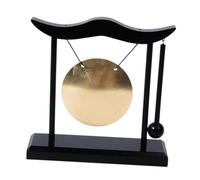 FLCPJGV Desktop Gong Brass Gong Small Handicraft Art Collector's Item with Stand And Mallet Chinese