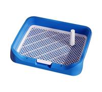 FLCPJGV Dog Toilet Tray Puppy Litter Training Pads Pet Training Toilet Mesh Grids Construction PP Material Removable Post Suitable for Bunny in, Blue