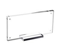 FLCPJGV Dollar Bill Frame Holder with Base, Money Holder, Tabletop Display 7.4" x 3.6" Clear Sign Display Case with Base Ideal for Office Home Collection and Gift for Birthday
