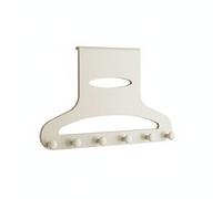 FLCPJGV Door Hook Hanger Over The Door Rack Coat Hanger Hook Organizer Storage Rail with Carbon Steel Structure and Quick Access, Cream White, Tall 6 Hooks