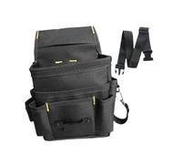 FLCPJGV Electrician's Tool Belt, Tool Bag, Belt Apron, Tool Bag with Multiple Compartments, Seams And Oxford, Compact Shape for on The Go, black, M