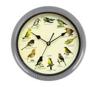 FLCPJGV Elegant Bird Song Wall Clock for Home Decor Battery Operated, Gray 25cm