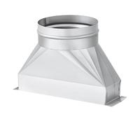 FLCPJGV Galvanized Metal Duct Adapter for Rectangular to Round Passage Effective Connection for Extractor Vents Suitable for Workbenches, 100mm Diameter