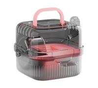 FLCPJGV Hamster Cage Portable Exercise House Openable Top Versatile Double Layer Compact Ventilation Transparent Lid PP Suitable for Small Animal, pink
