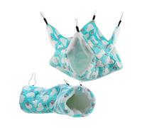 FLCPJGV Hamster Hammock Set Guinea Pig Tunnel Hanging Ferret Rat Hammock Bed Sleeper Soft Fleece Material Suitable for Small Animals Home Cage, Green