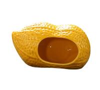 FLCPJGV Hamster House Pottery Home Cage Hut Nest Cave Creative Vegetable Shaped Design Suitable for Gift Giving Home Decoration Area Living R, Peanut Shape