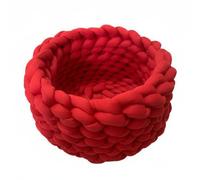 FLCPJGV Industrial Bedding Chunky Knit Pet Bed Cat Basket Soft Nest Polyester Washable Design Artisanal Touch Suitable for Cuddling Home, Red, 55cm 1.5kg