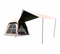 FLCPJGV Instant Setup Tent for 8 People, Waterproof Outdoor Shelter with Protection, for Backpacking, Black glue large hexagonal tent with canopy two-in-one