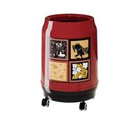 FLCPJGV Kitchen Waste Bin with Wheels, Waste Container, Waste Collector, Pedal Bin with Universal Wheels, Quiet And Mobile, Made of PP Material for Ki, Open L Red