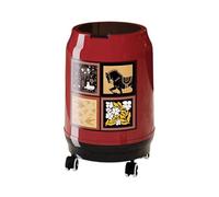 FLCPJGV Kitchen Waste Bin with Wheels, Waste Container, Waste Collector, Pedal Bin with Universal Wheels, Quiet And Mobile, Made of PP Material for Ki, with Lid S Red