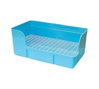 FLCPJGV Litter Tray Toilet Corner Cage Pee Potty Litter Pan Removable Tray PP Steel Net Material Pet Pan Suitable for Hedgehogs Small An, Blue
