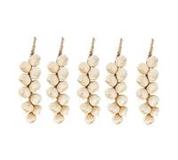 FLCPJGV Pack of 5 Artificial Foam Garlic Strings, Home Decor, Artificial Dried Vegetables, 2 Colors to Choose From, Creamy