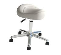FLCPJGV PU Leather Work Stool, Easy Clean Massage Chair with Casters, Stable and Versatile for Home, Spa, White