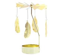 FLCPJGV Set of Rotating Metal Candle Holders for Home Decor, Multi, Feather