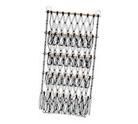 FLCPJGV Storage Net for Stuffed Animals, Hanging Wall Hammock, Bathroom Organizer, Nursery Organizer, Stuffed Animals, Bohemian Macrame, Black