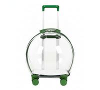 FLCPJGV Travel Carrier Container Suitcase Carrier Trolley Crate With Transparent Body Extendable Pull Handle Four Caster Wheels Secure And Flat Floor suitable, Green