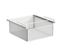 FLCPJGV Under-Shelf Storage Basket, Drawer Organizer, Sliding Metal Tray, Easy Assembly, Storage Function, Suitable for Bedroom, Living Room, Kitch, White