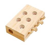 FLCPJGV Whack A Cat Toy Wooden Maze Game As An Activity Cat Accessory with Chasing Game for House Cats Promotes Exercise And Curiosity, 5 Holes