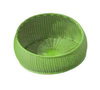 FLCPJGV Wicker Cat Basket, Refreshing for Summer, Ideal for Indoor Cats And Kittens. Comfortable And Scratch-resistant Nest, Green