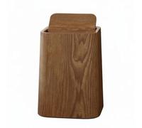 FLCPJGV Wooden Waste Basket with Efficient Double-Layer Contemporary Square Garbage Bin Impact-Resistant PP Modern Trash Can Suitable for Living Room Bedroom Office, Walnut, M A