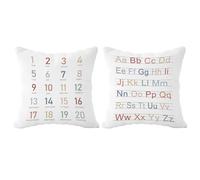 FLDAS ABC Alphabet and 123 Numbers Decorative Throw Pillow Covers,Kids Educational Pillow Cases for Home Bedroom Nursery Playroom Reading Room,Kids Teen Girls Reading Lovers Gifts,18×18 Inch Set of 2