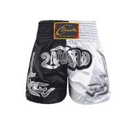 Fldy Kids Boxing Trunks Boys Thai Fight Shorts Martial Arts Boxer Outfits Grappling Fight Training Bottoms Black&White 9-10 Years
